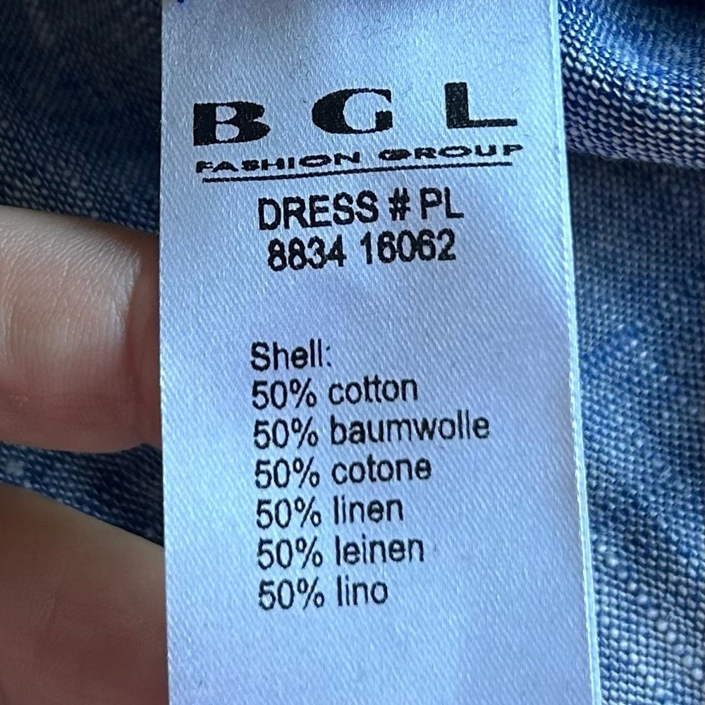 BGL Blue Chambray Sleeveless Linen Blend Maxi Dress Size 6 NEW MSRP 345.00 - Picture 4 of 12